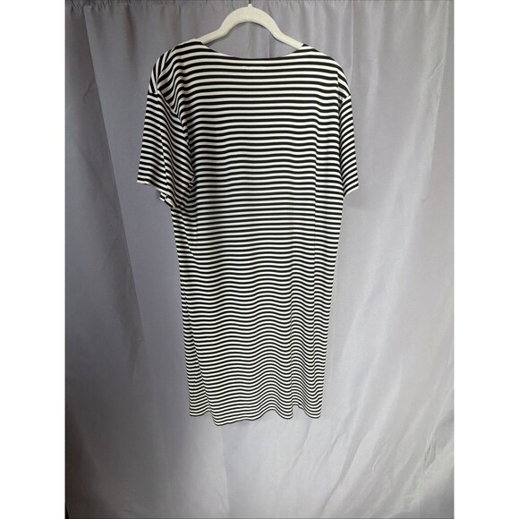 $120 Norma Kamali Women\'s Black Short Sleeve Stretch Jersey Boxy Dress Size XS
